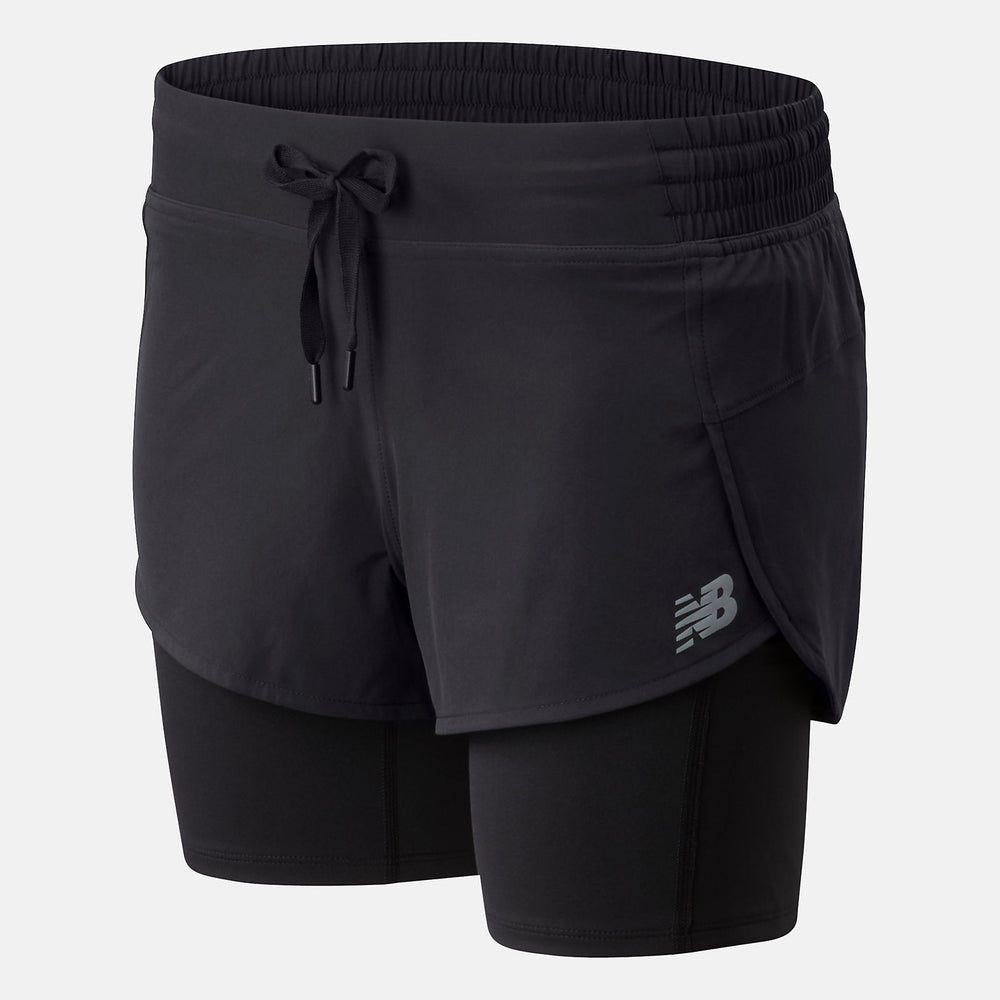Black Impact Run 2 In 1 Short | New Balance Clothing