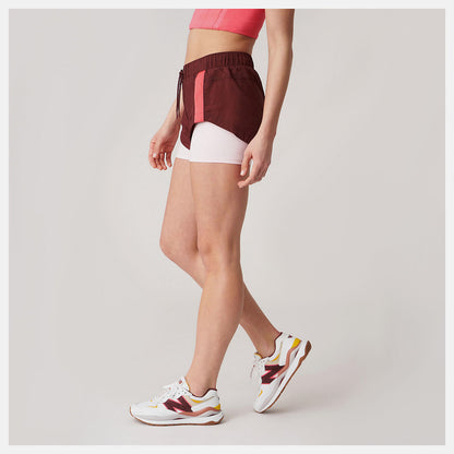 Deep Mauve Bandier Woven tech Short | New Balance Clothing