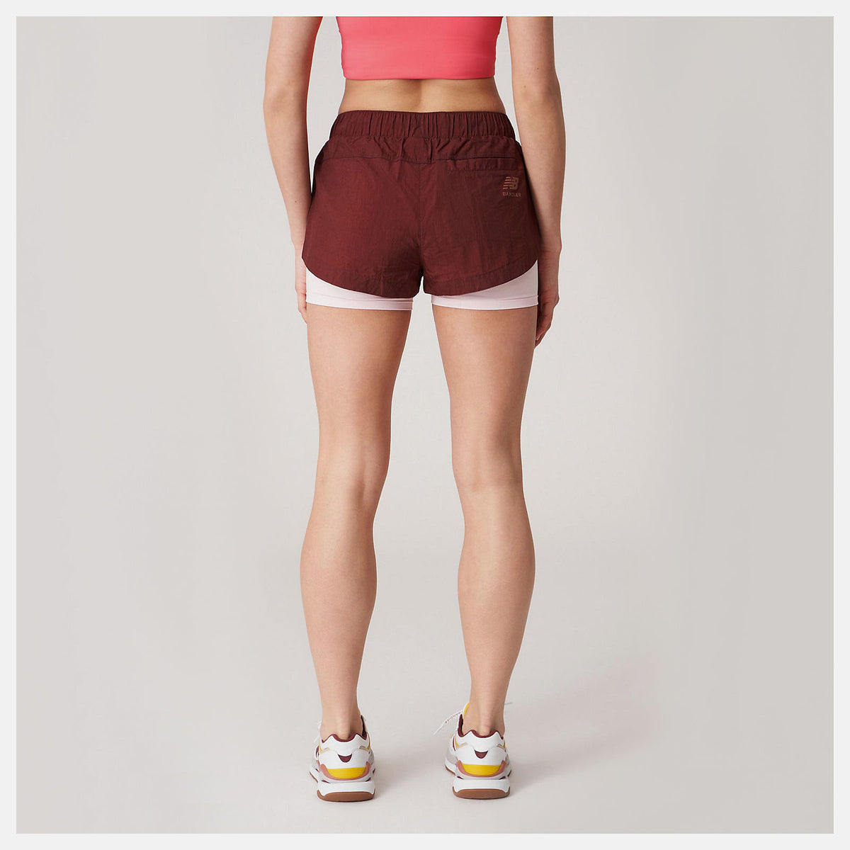 Deep Mauve Bandier Woven tech Short | New Balance Clothing
