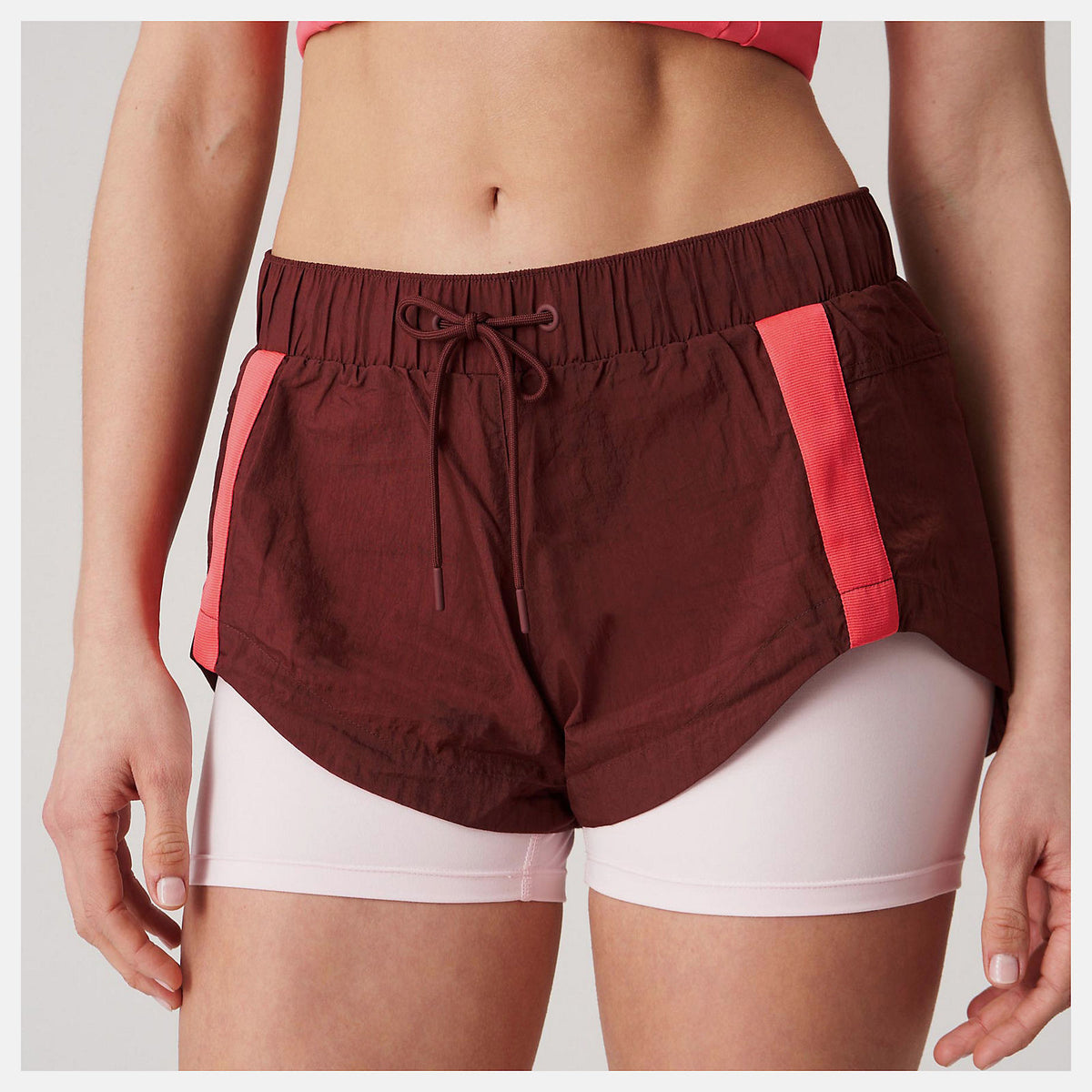 Deep Mauve Bandier Woven tech Short | New Balance Clothing
