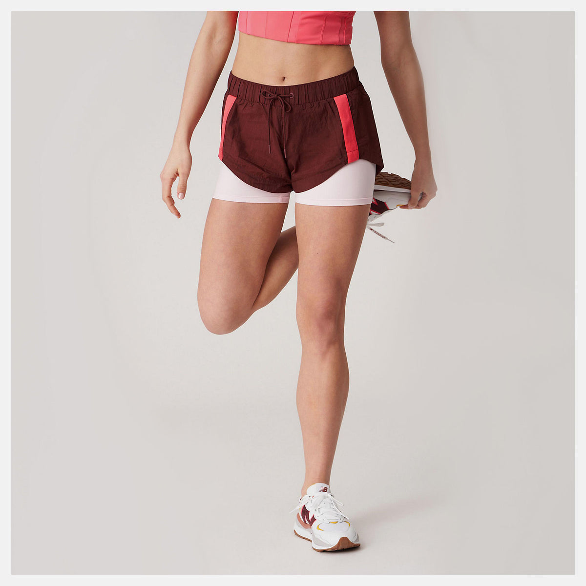 Deep Mauve Bandier Woven tech Short | New Balance Clothing