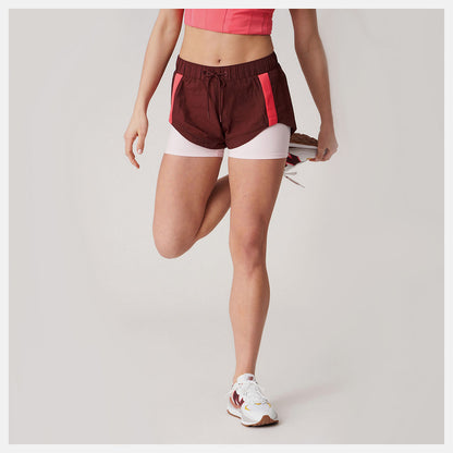 Deep Mauve Bandier Woven tech Short | New Balance Clothing