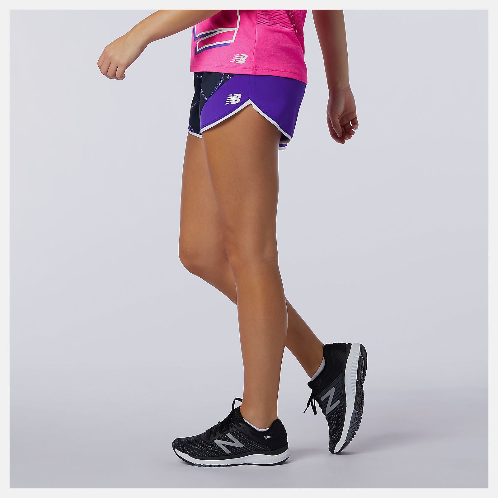 Deep Violet Printed Fast Flight Split Short | New Balance Clothing