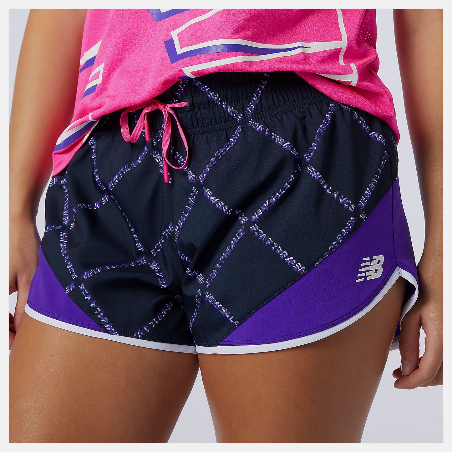 Deep Violet Printed Fast Flight Split Short | New Balance Clothing