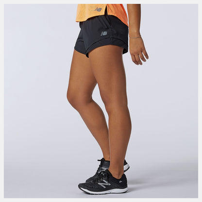 Black/White Q Speed Fuel Short | New Balance Clothing