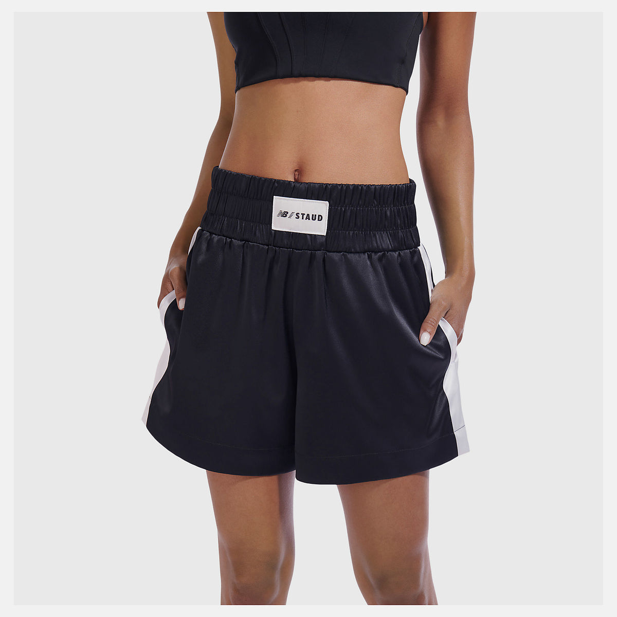 Black NB x Staud Boxing Short | New Balance Clothing