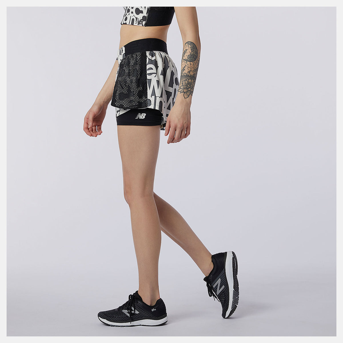 Black/White Relentless 2 In 1 Short Printed | New Balance Clothing