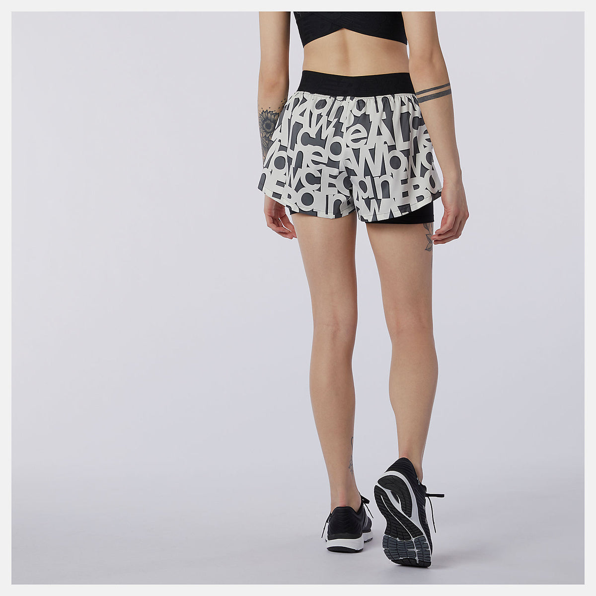 Black/White Relentless 2 In 1 Short Printed | New Balance Clothing