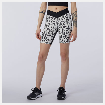 Black/White Relentless Printed Fitted Short | New Balance Clothing