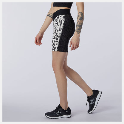 Black/White Relentless Printed Fitted Short | New Balance Clothing
