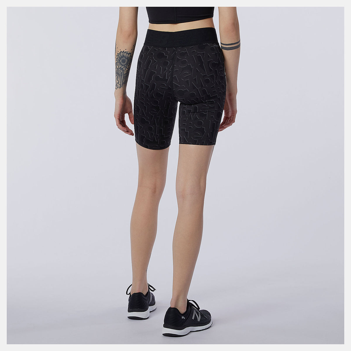 Black/White Relentless Printed Fitted Short | New Balance Clothing