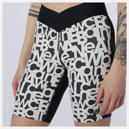 Black/White Relentless Printed Fitted Short | New Balance Clothing