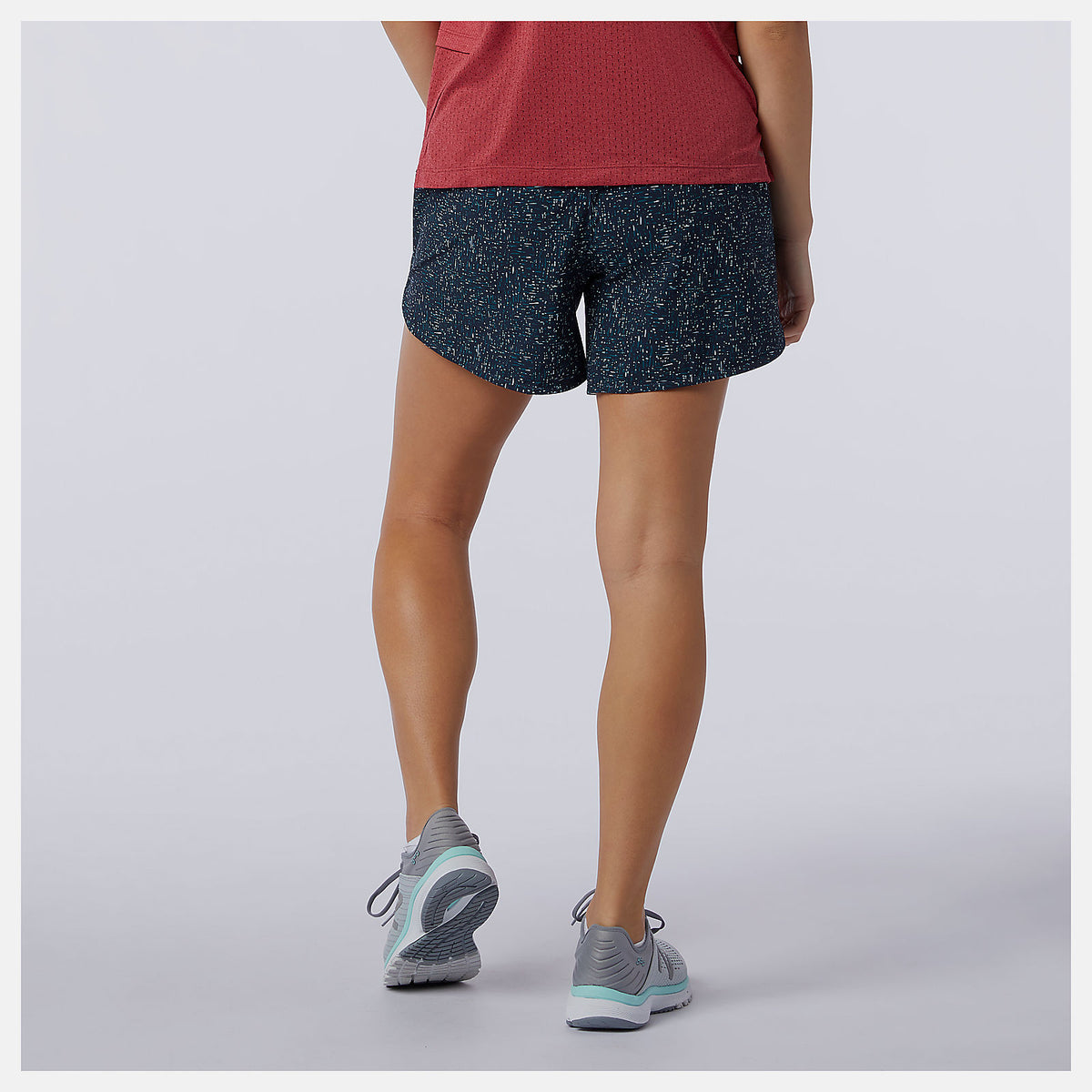 Teal Printed Impact Run 5 inch Short | New Balance Clothing