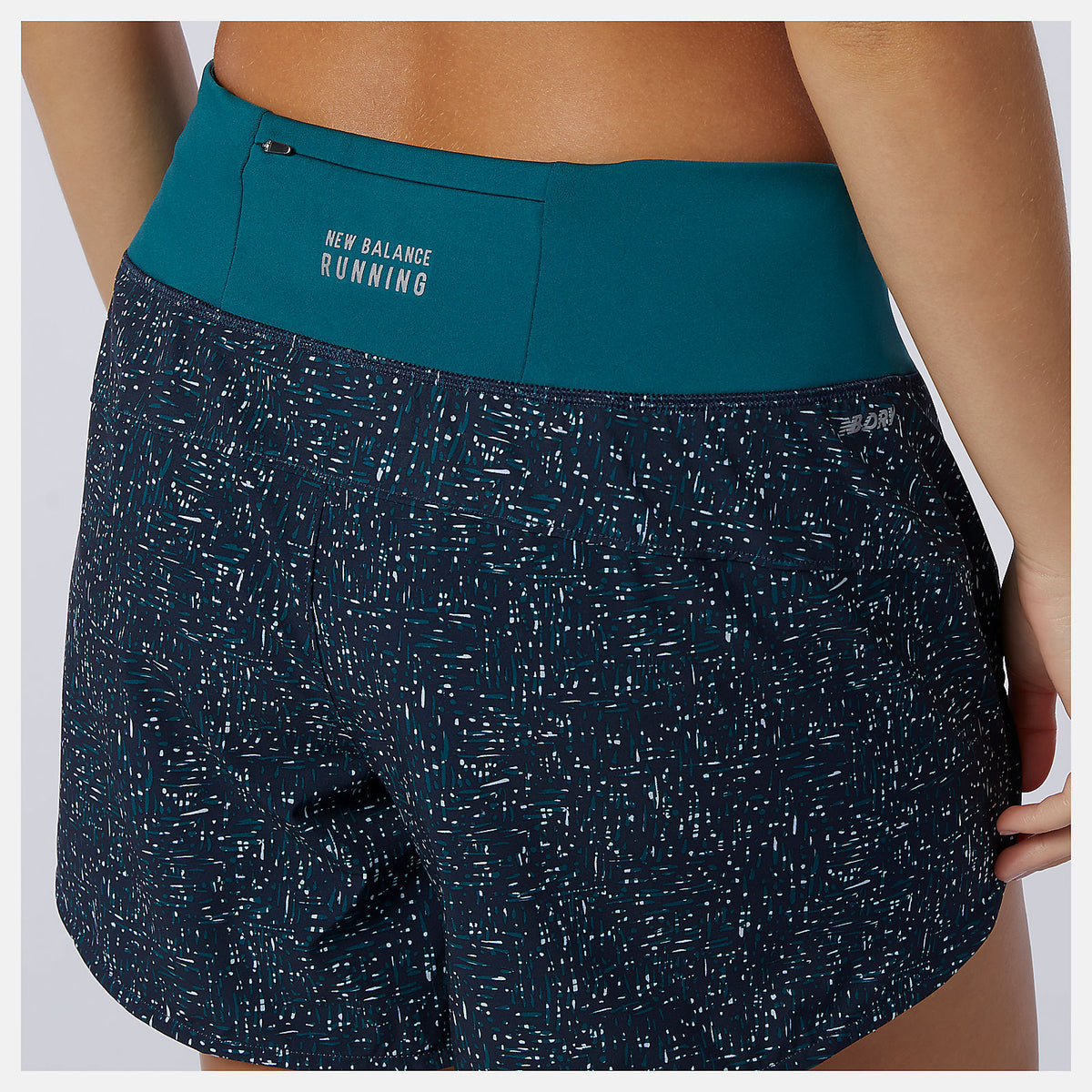 Teal Printed Impact Run 5 inch Short | New Balance Clothing