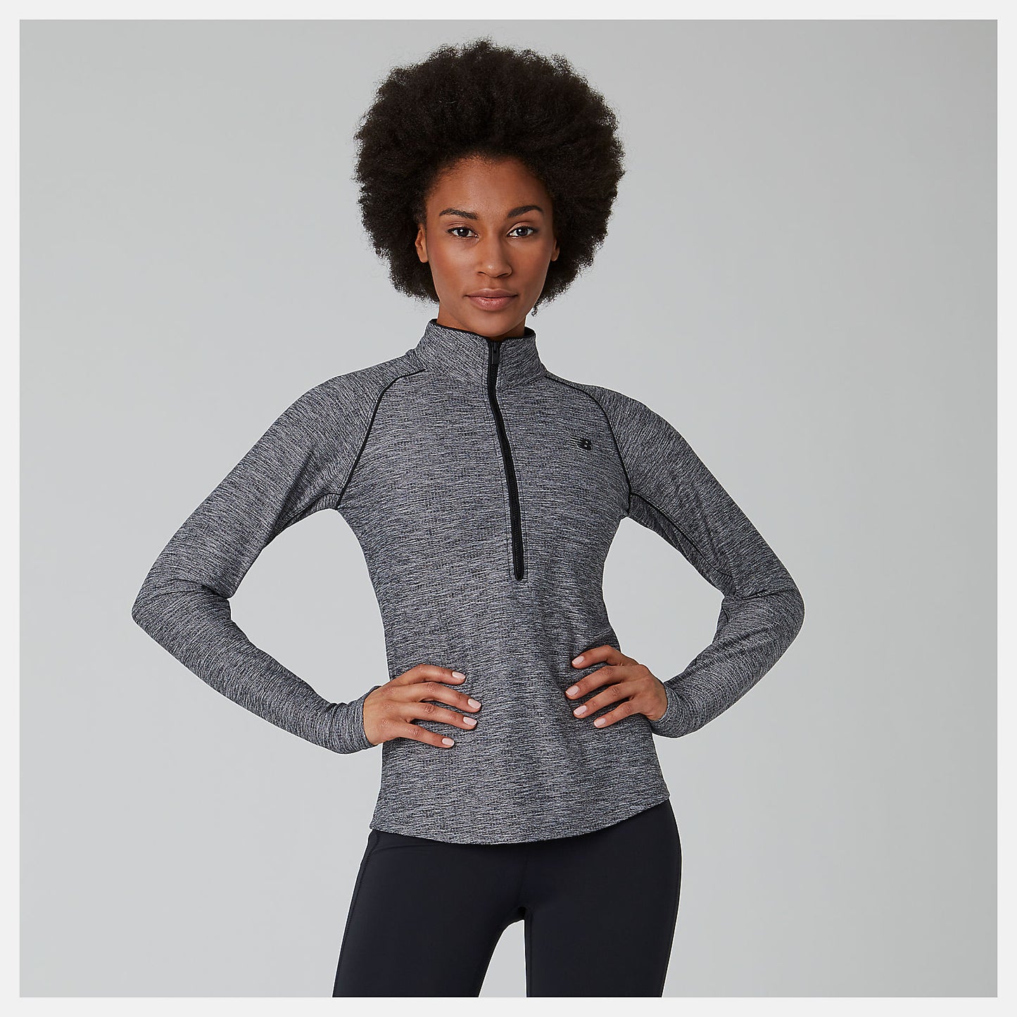 Black Heather Transform 1/2 Zip | New Balance Clothing