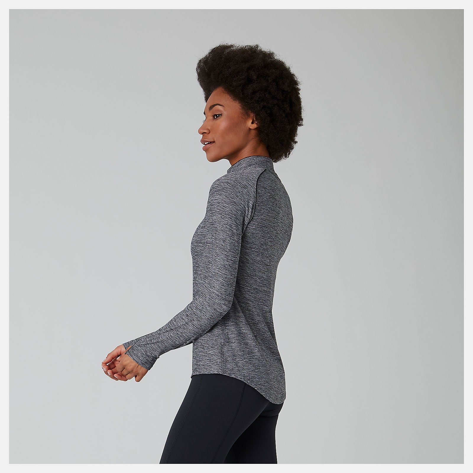 Black Heather Transform 1/2 Zip | New Balance Clothing