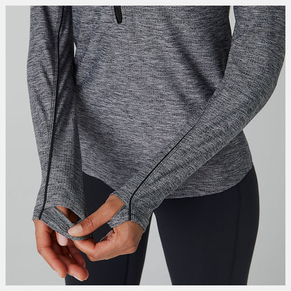 Black Heather Transform 1/2 Zip | New Balance Clothing