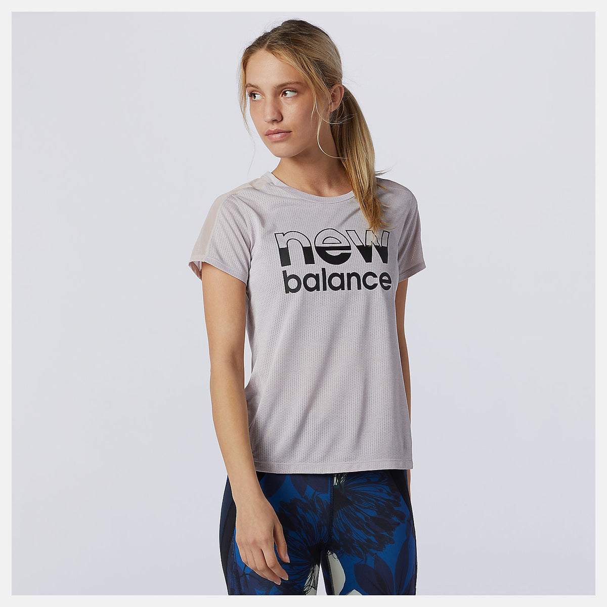 Logwood Heather Printed Impact Run Short Sleeve | New Balance Clothing