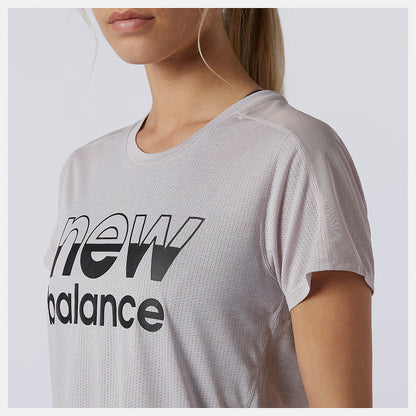 Logwood Heather Printed Impact Run Short Sleeve | New Balance Clothing