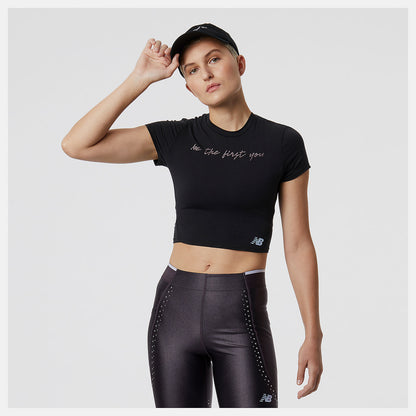 Black Syd Crop Tee | New Balance Clothing