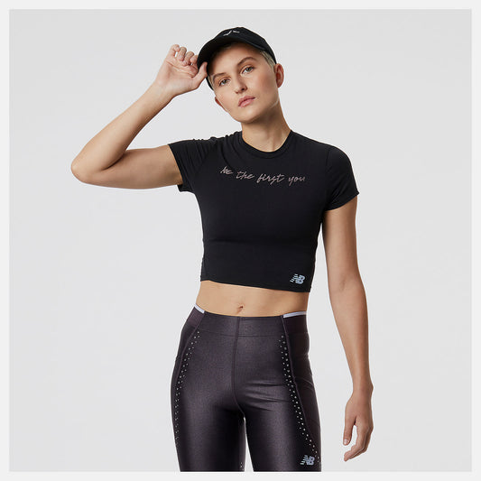 Black Syd Crop Tee | New Balance Clothing