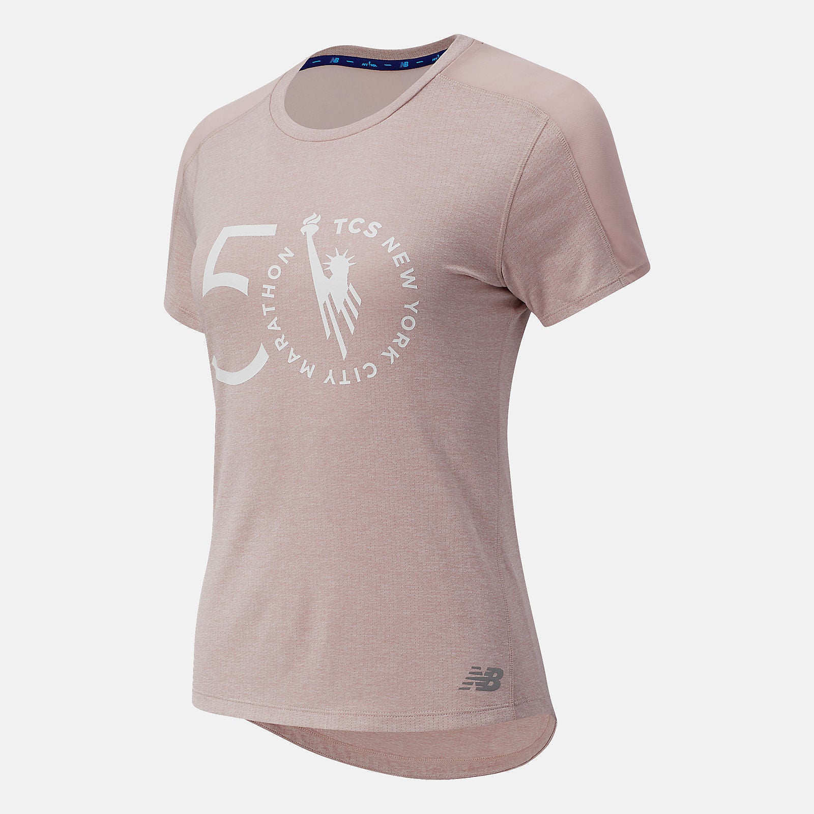 Saturn Pink NYC Marathon Impact Run Short Sleeve | New Balance Clothing