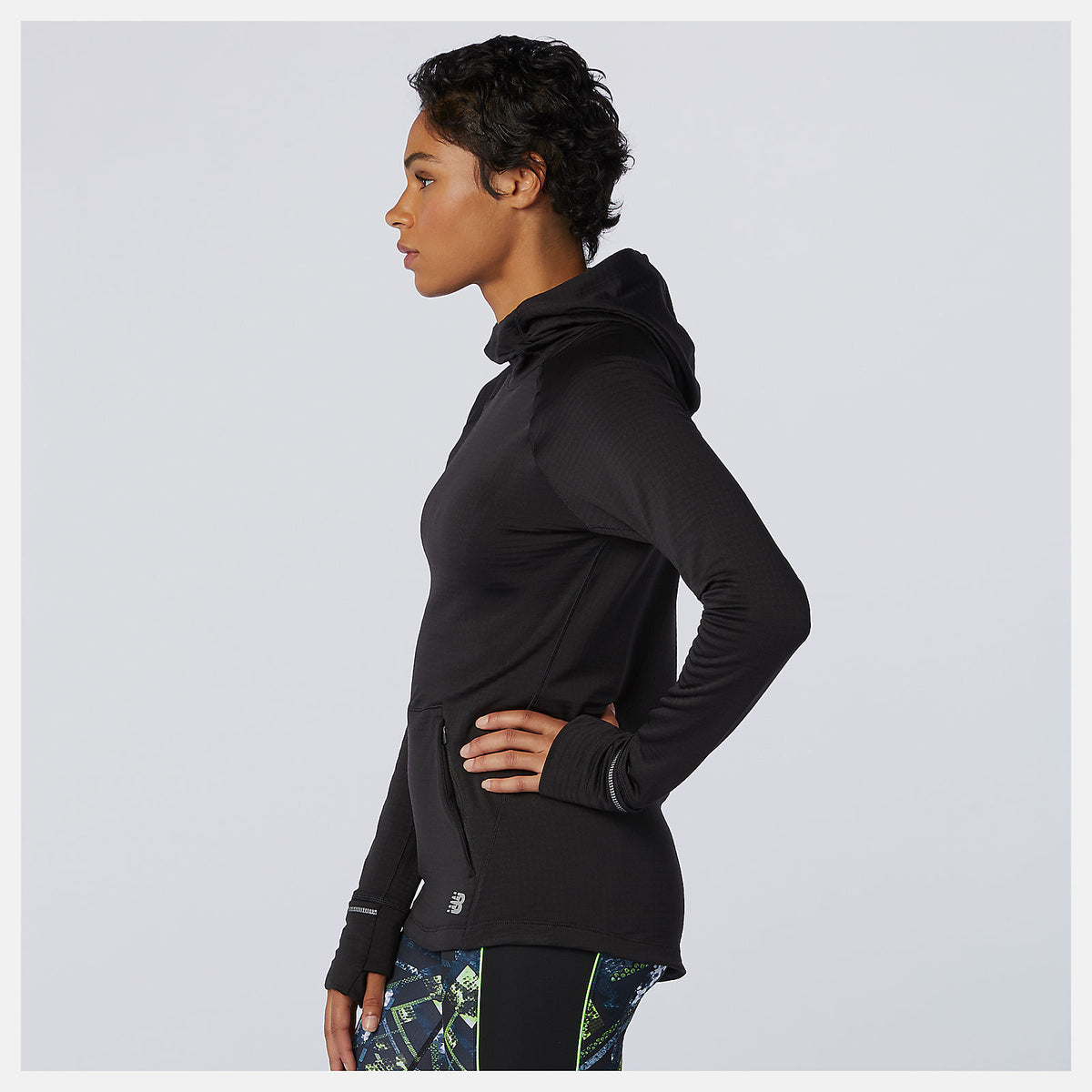 Black NB Heat Grid Hoodie | New Balance Clothing