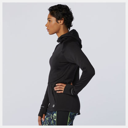 Black NB Heat Grid Hoodie | New Balance Clothing