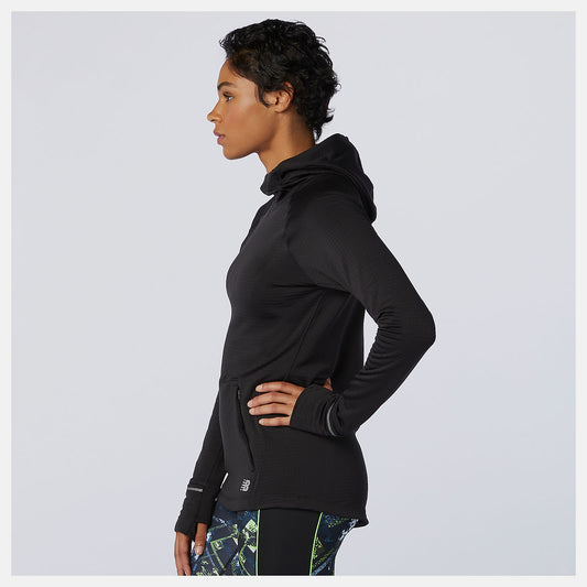 Black NB Heat Grid Hoodie | New Balance Clothing