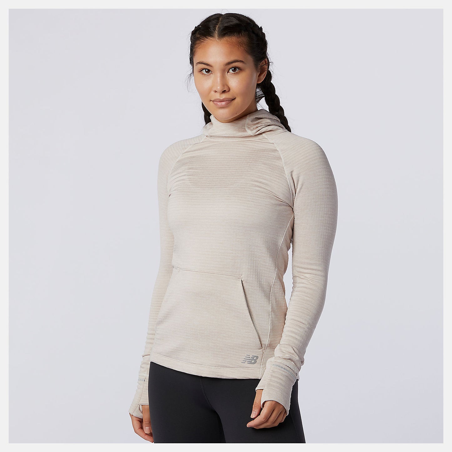 Sea Salt Heather NB Heat Grid Hoodie | New Balance Clothing