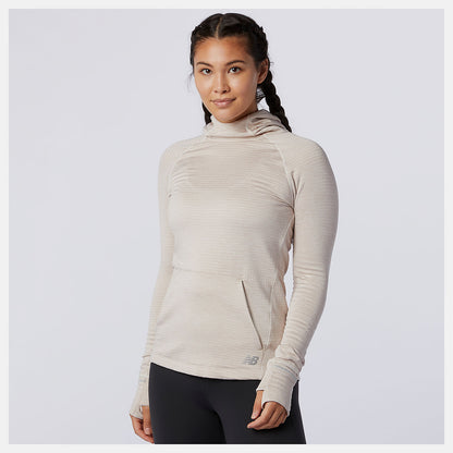 Sea Salt Heather NB Heat Grid Hoodie | New Balance Clothing