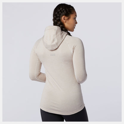 Sea Salt Heather NB Heat Grid Hoodie | New Balance Clothing