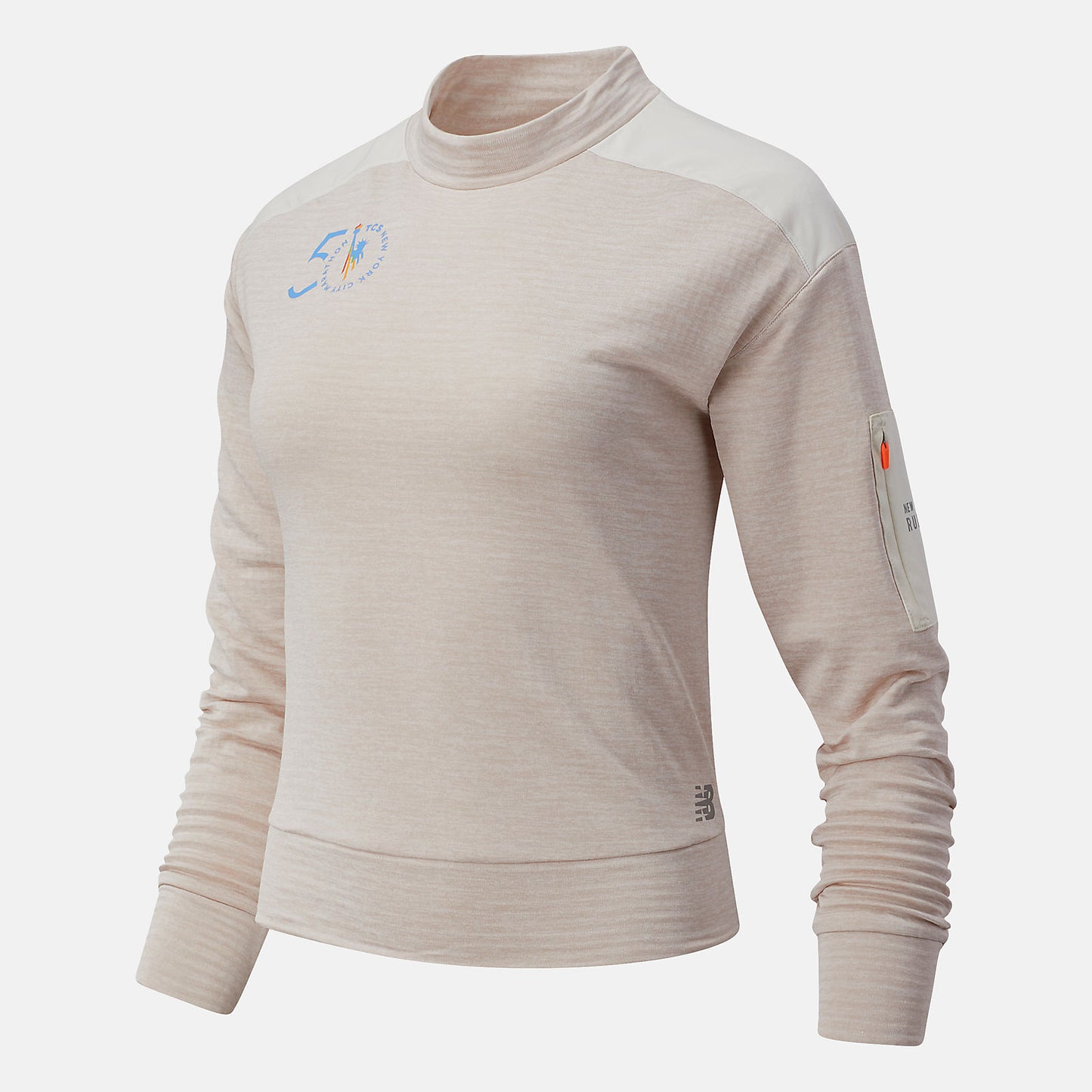 Sea Salt Heather NYC Marathon NB Heat Grid Long Sleeve | New Balance Clothing