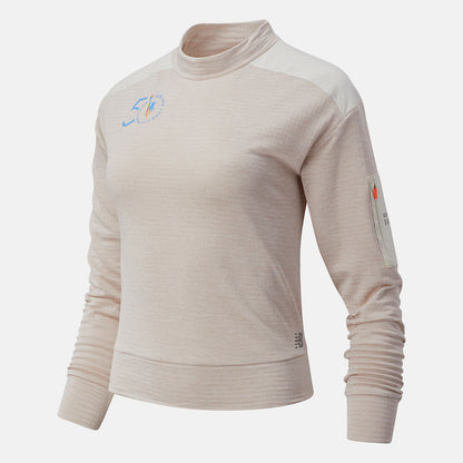 Sea Salt Heather NYC Marathon NB Heat Grid Long Sleeve | New Balance Clothing