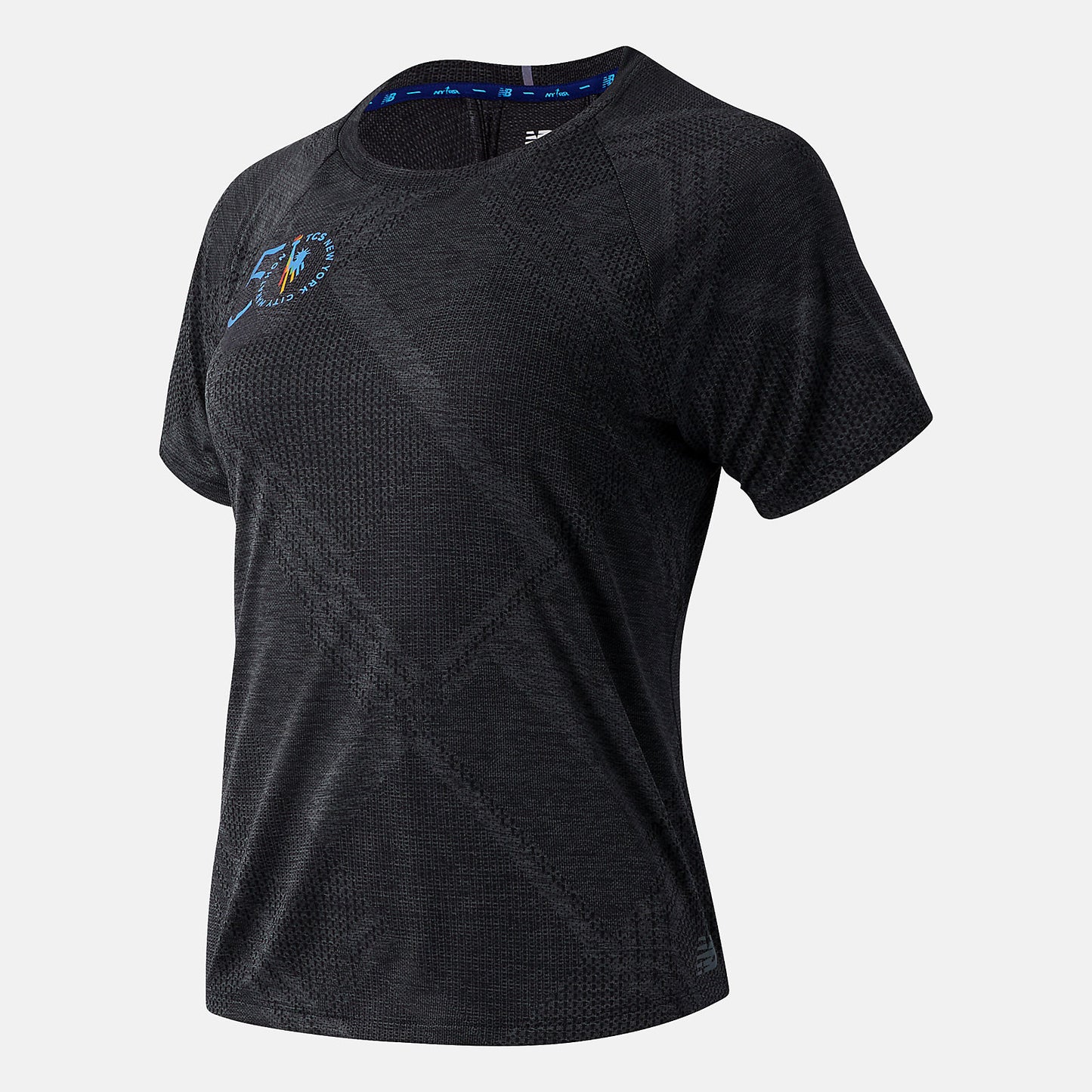Black Heather NYC Marathon Q Speed Fuel Jacquard Short Sleeve | New Balance Clothing