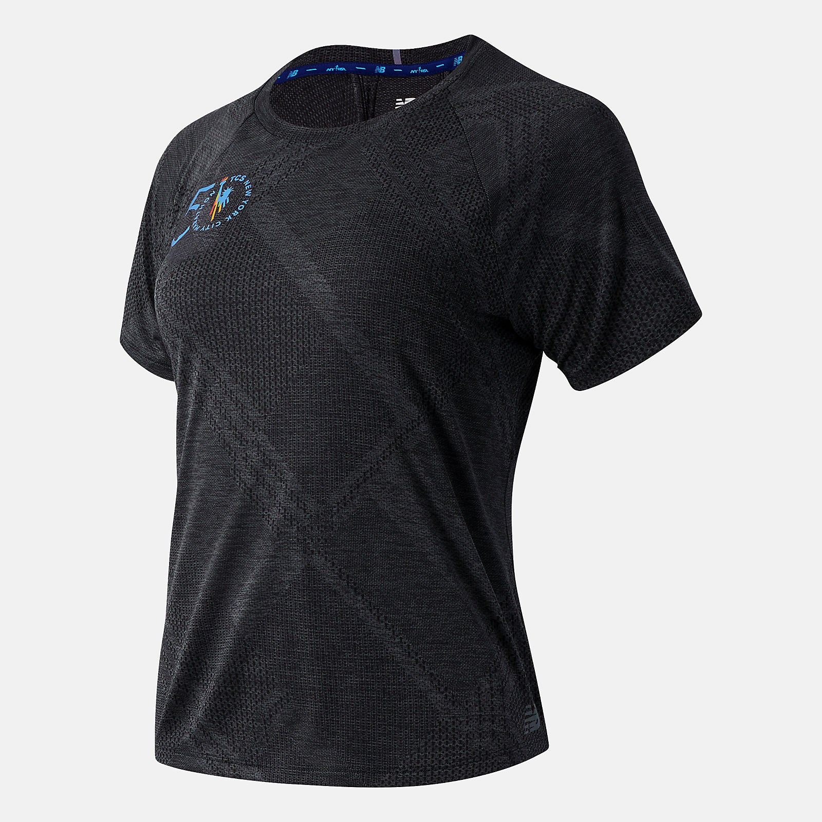 Black Heather NYC Marathon Q Speed Fuel Jacquard Short Sleeve | New Balance Clothing