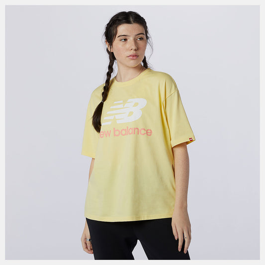 Lemon Haze NB Essentials Stacked Logo Tee | New Balance Clothing