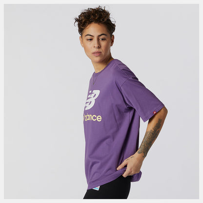 Sour Grape NB Essentials Stacked Logo Tee | New Balance Clothing