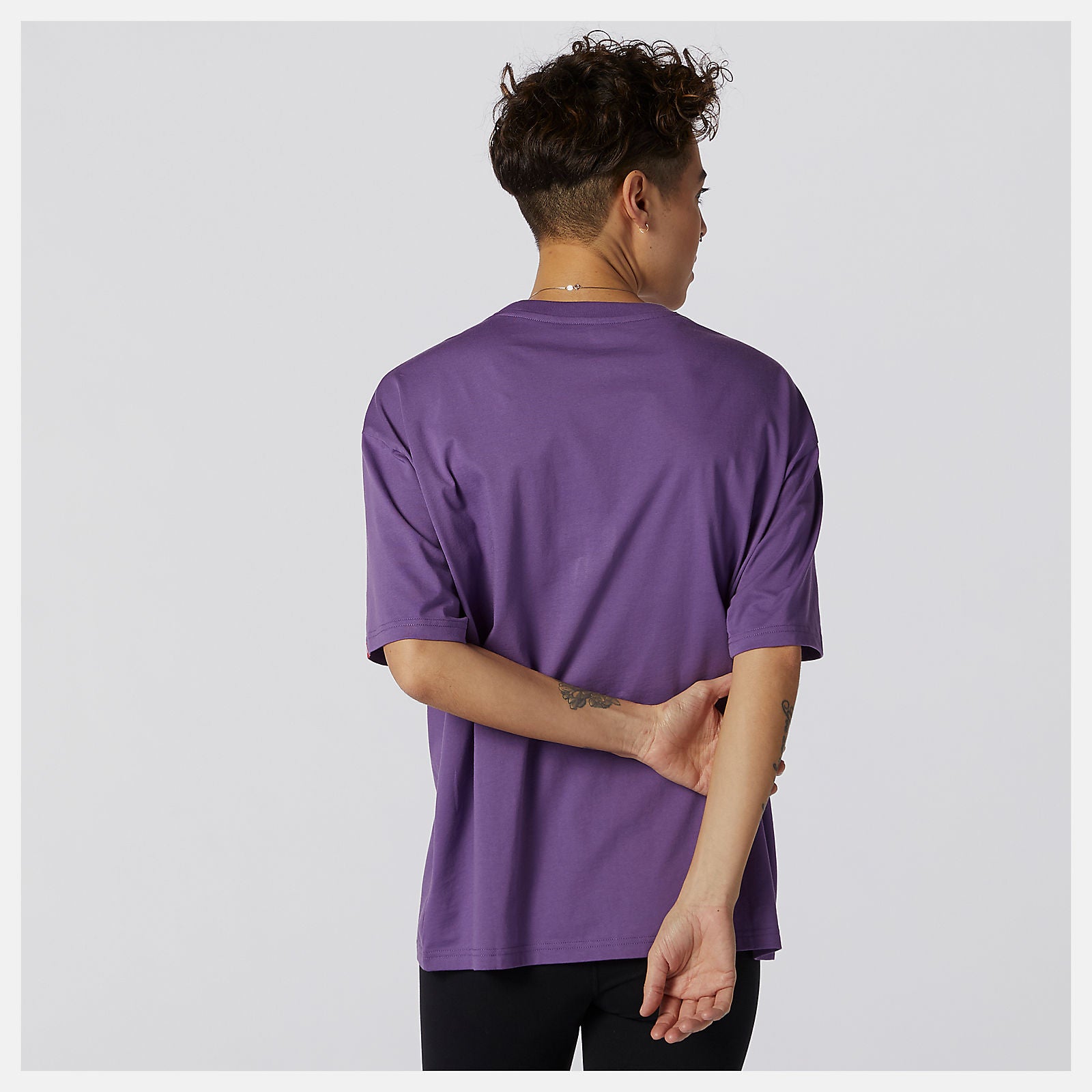 Sour Grape NB Essentials Stacked Logo Tee | New Balance Clothing