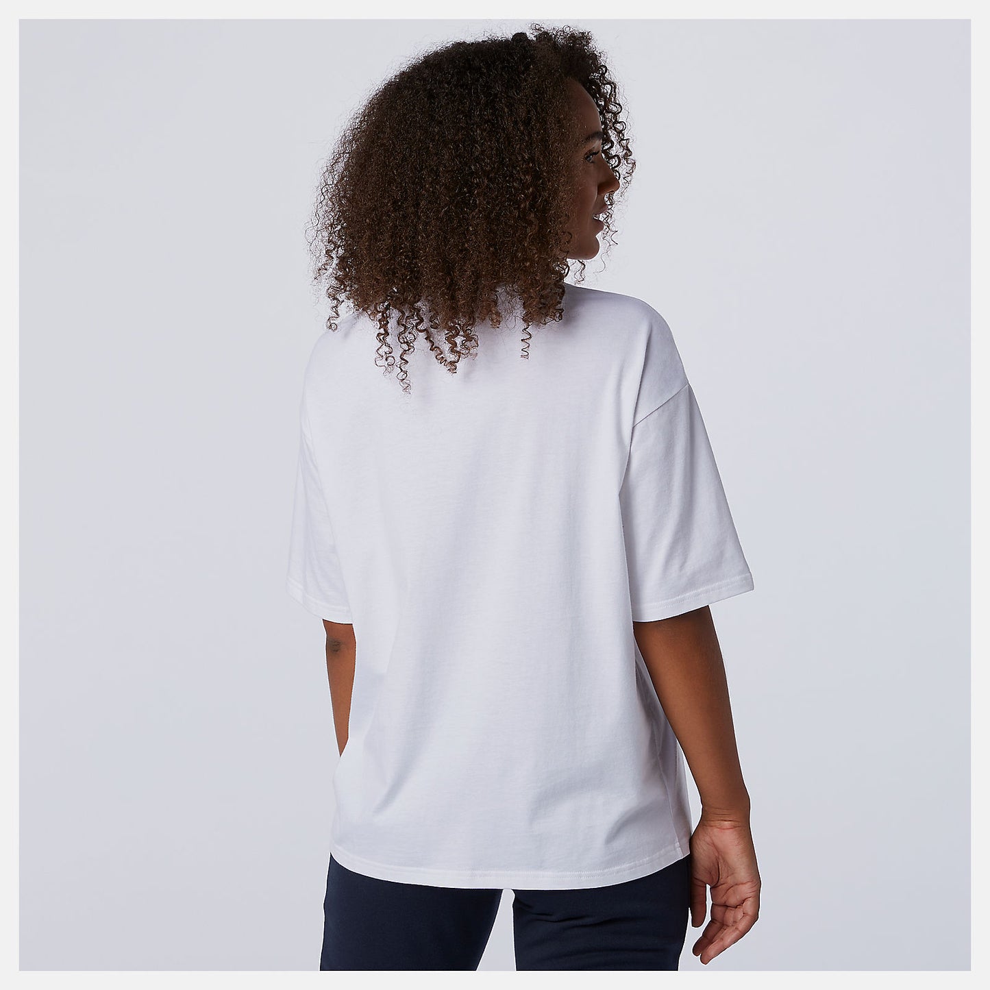 White Multi NB Essentials Stacked Logo Tee | New Balance Clothing