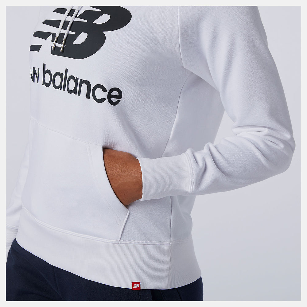 White/Black NB Essentials Pullover Hoodie | New Balance Clothing