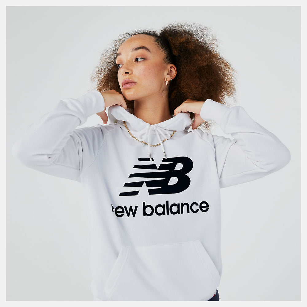 White/Black NB Essentials Pullover Hoodie | New Balance Clothing