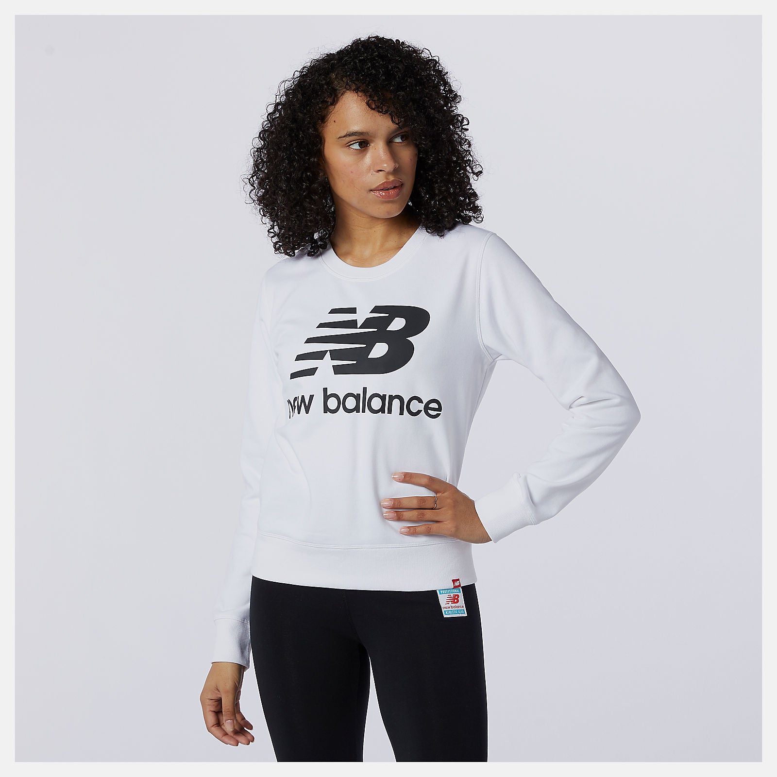 White/Black Essentials Crew | New Balance Clothing