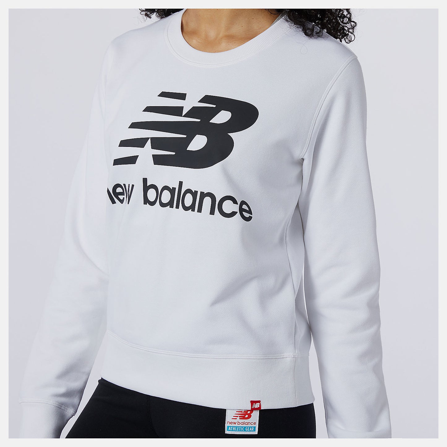 White/Black Essentials Crew | New Balance Clothing