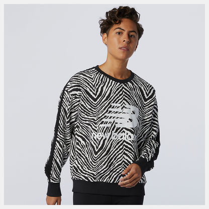 White Multi NB Athletics AOP Animal Print Crew | New Balance Clothing