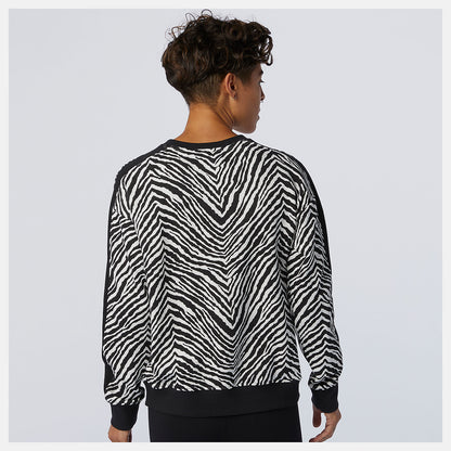 White Multi NB Athletics AOP Animal Print Crew | New Balance Clothing
