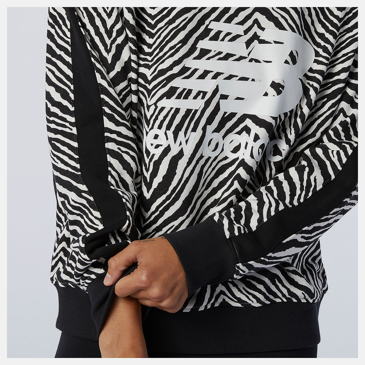 White Multi NB Athletics AOP Animal Print Crew | New Balance Clothing