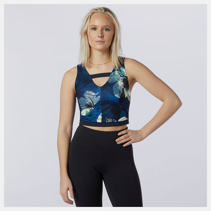 Blue Transform NBSleek Printed Crop Top | New Balance Clothing