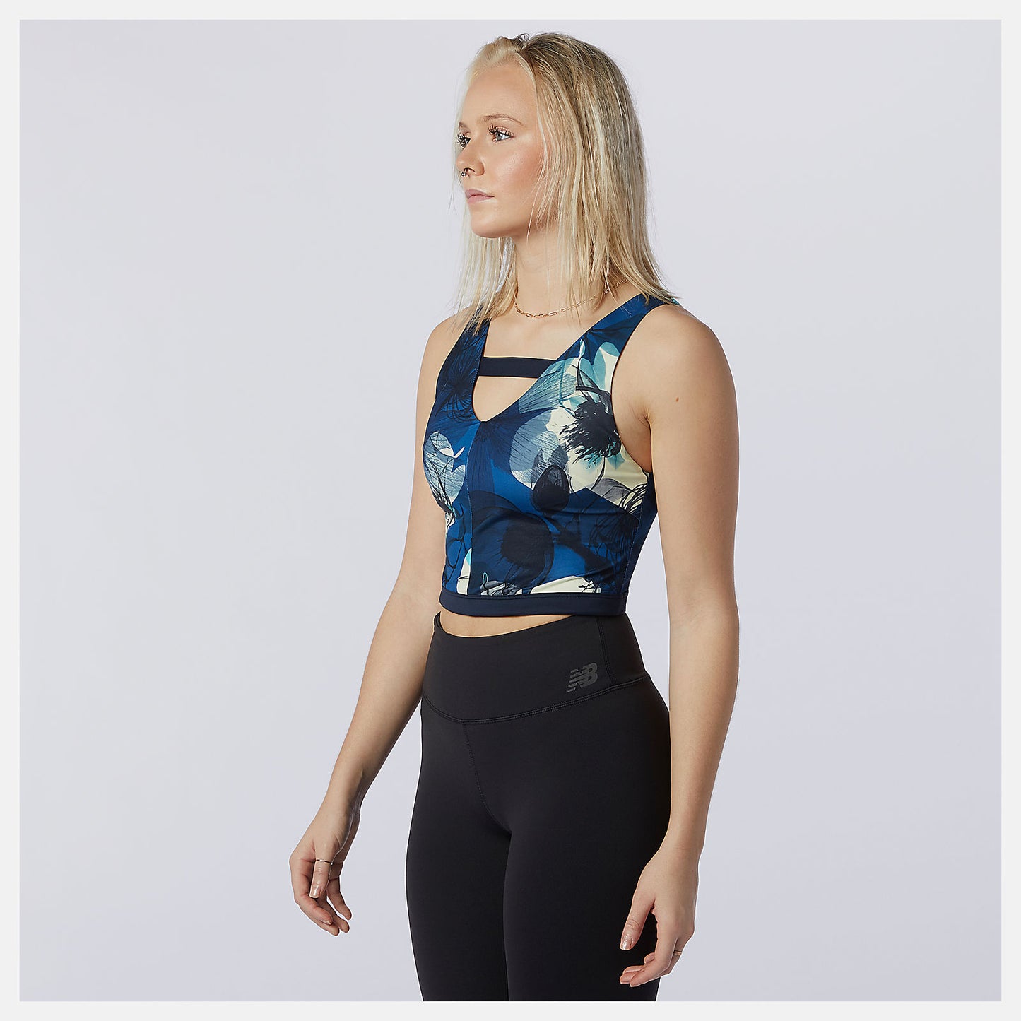 Blue Transform NBSleek Printed Crop Top | New Balance Clothing