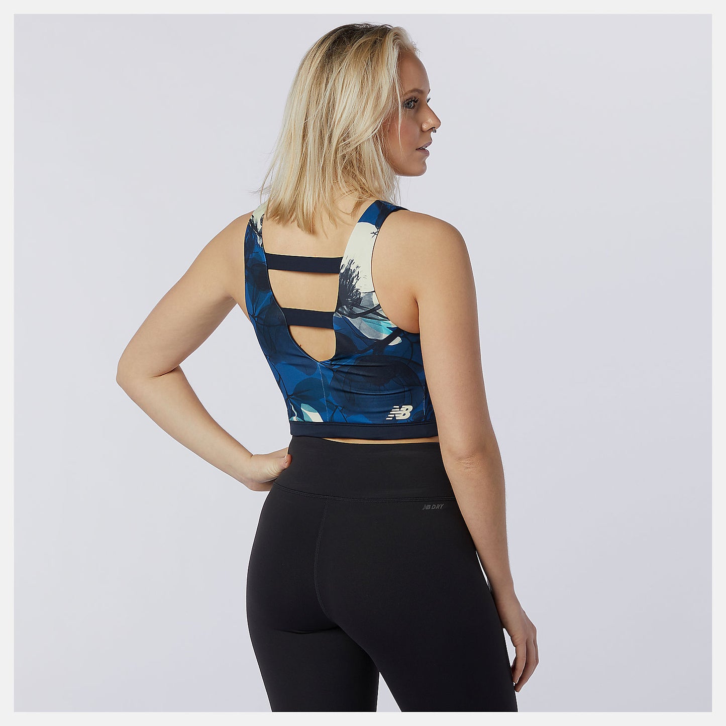 Blue Transform NBSleek Printed Crop Top | New Balance Clothing